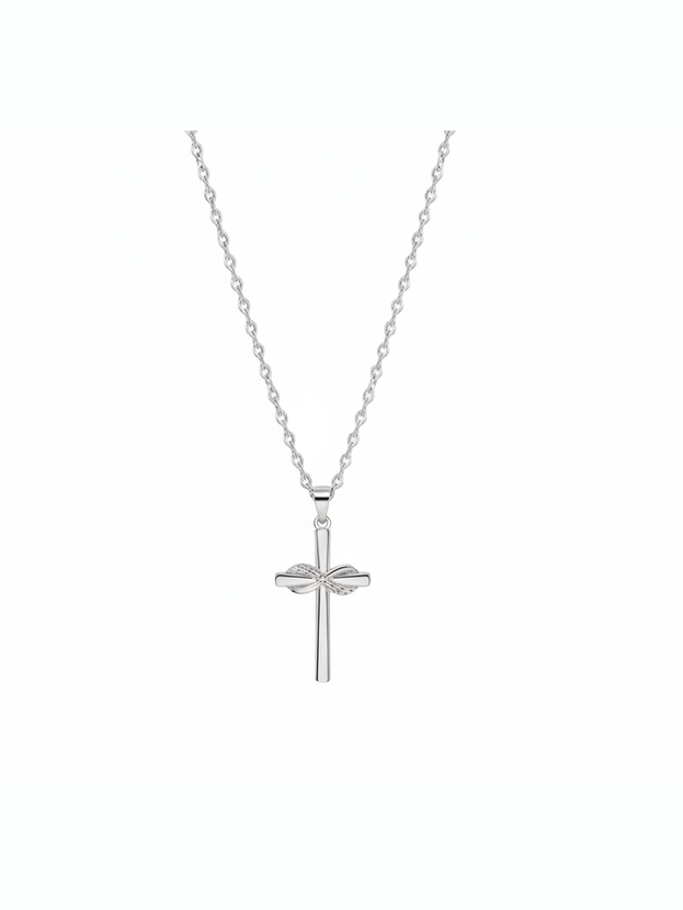 Woman’s Stainless steel Infinity cross pendant.