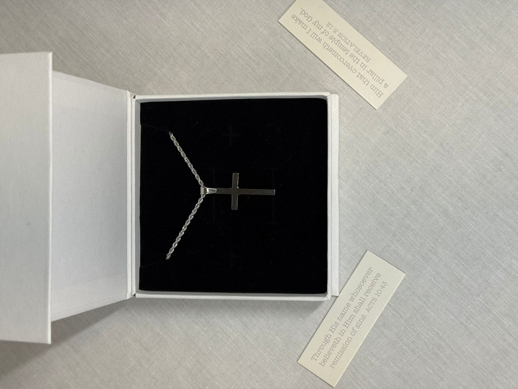 Men’s Stainless Steel Twist Cross Necklaces.