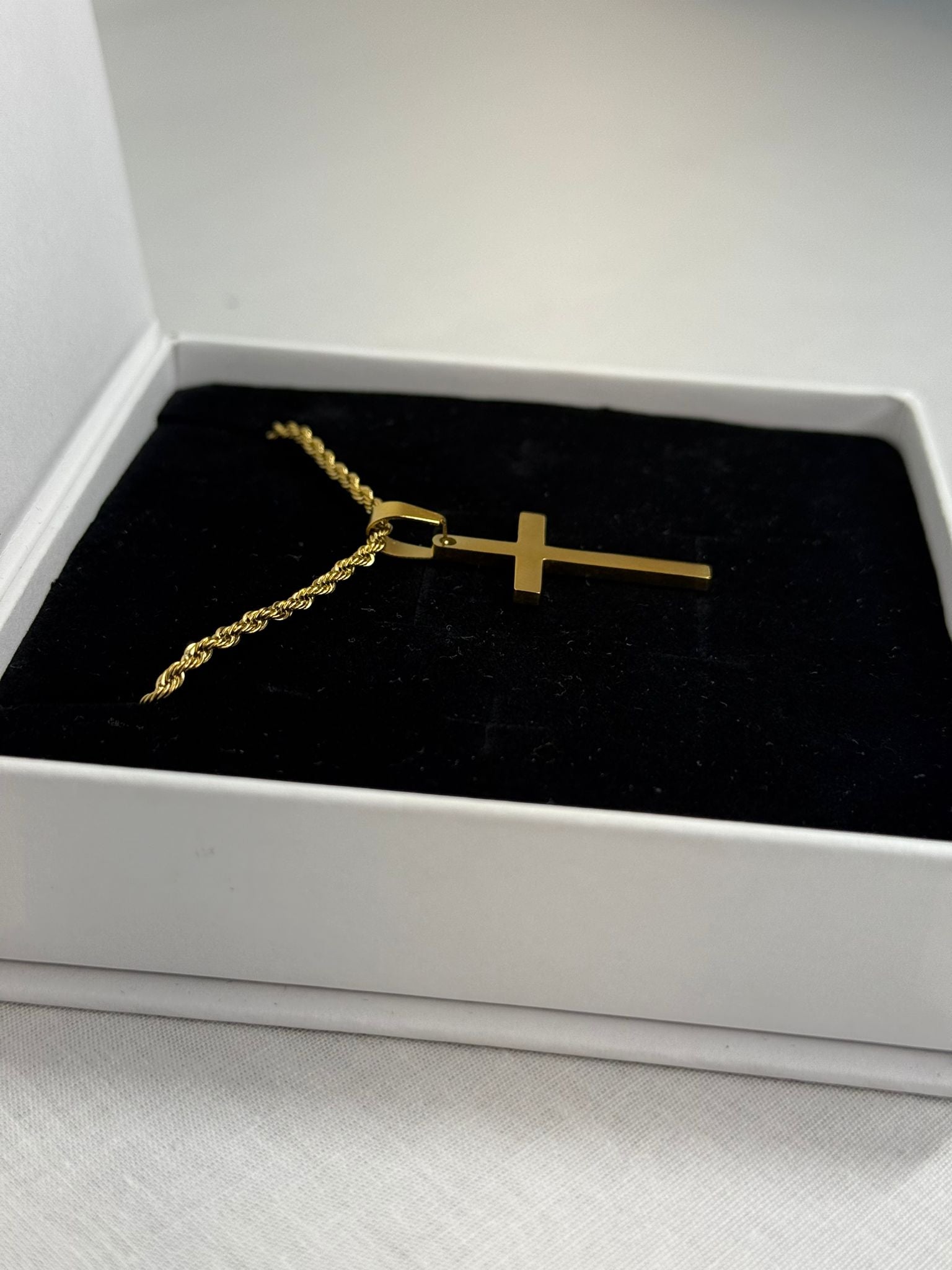 Men’s Stainless Steel Twist Cross Necklaces.