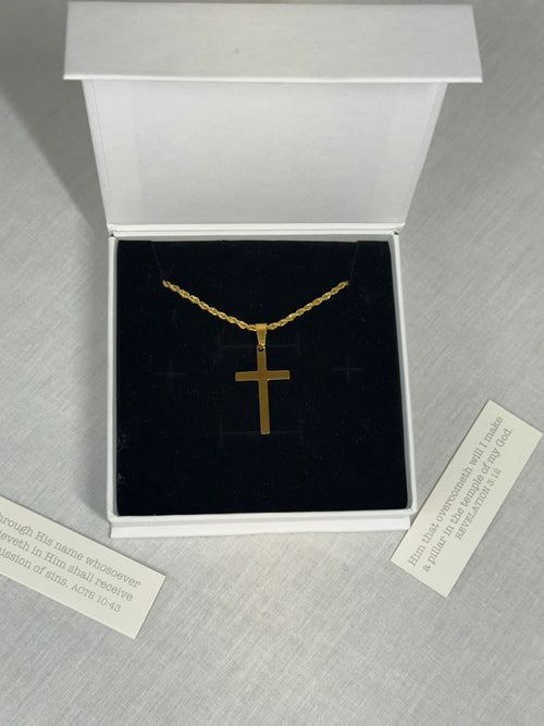 Men’s Stainless Steel Twist Cross Necklaces.