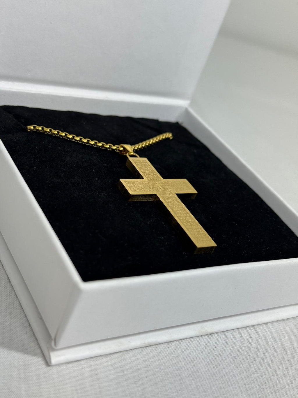 Stainless Steel “Lords Prayer ” Cross Pendant.