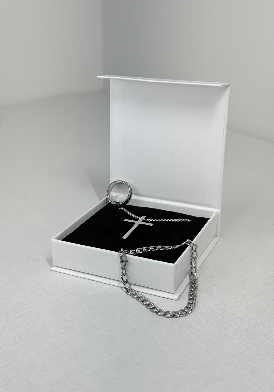Cross Pendant Chain Set (with ring & Bracelet).
