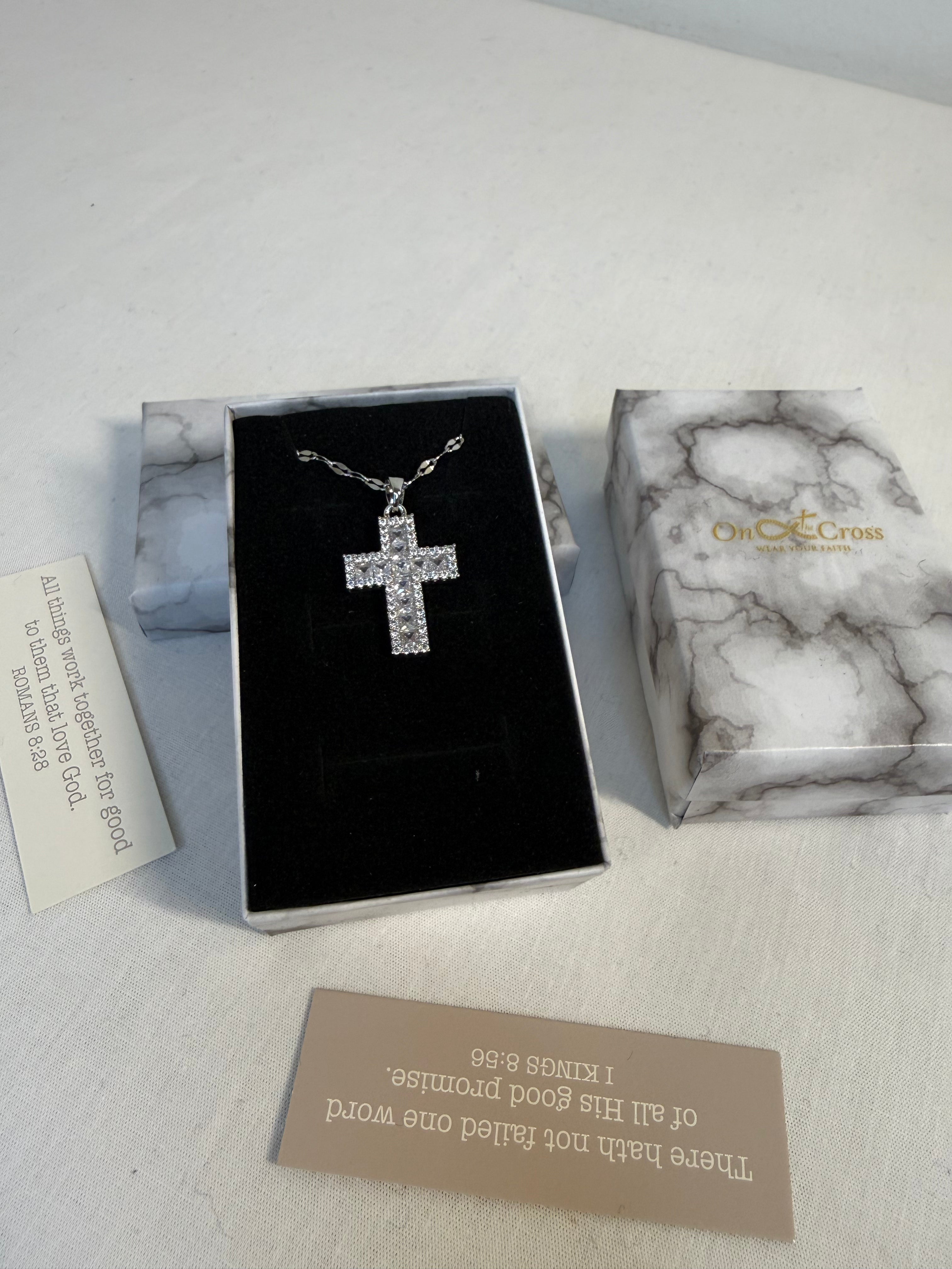 Purple Diamond Cross Pendant Necklace