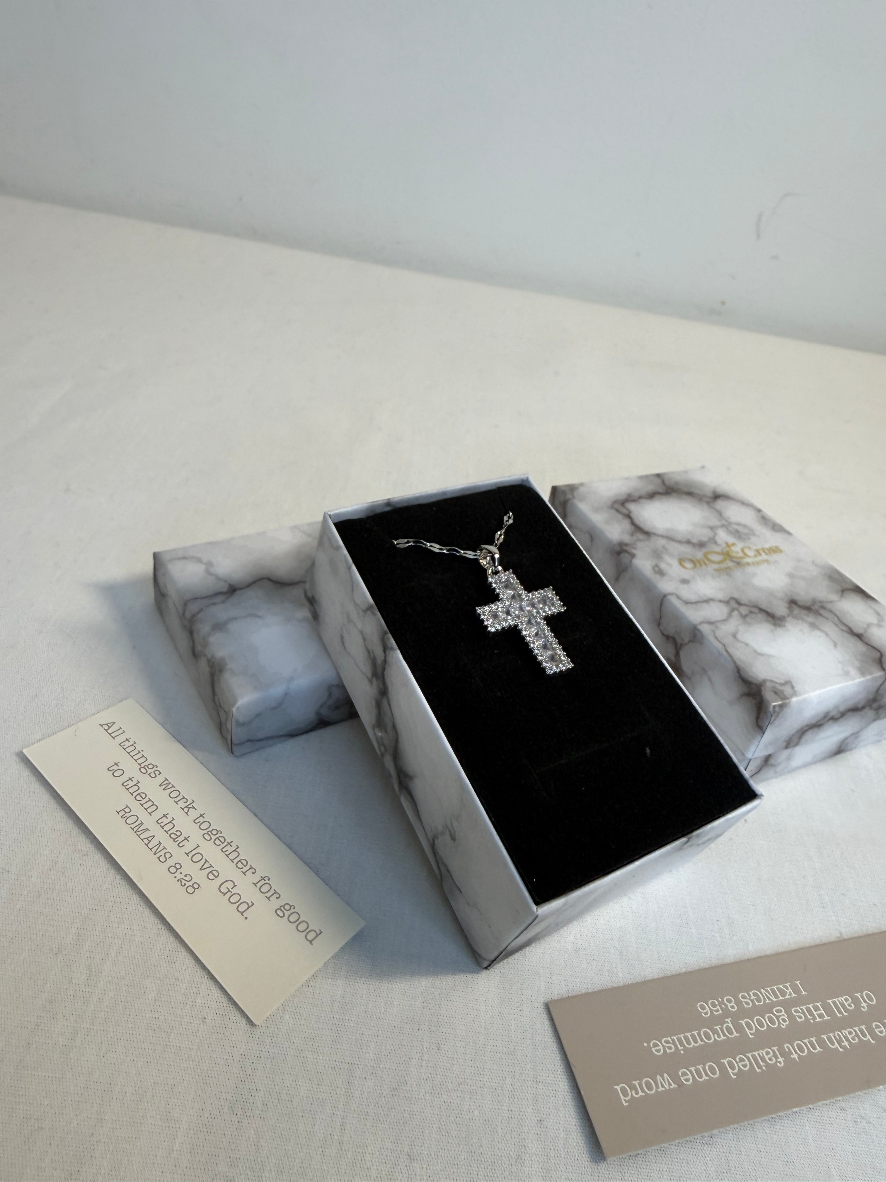 Purple Diamond Cross Pendant Necklace