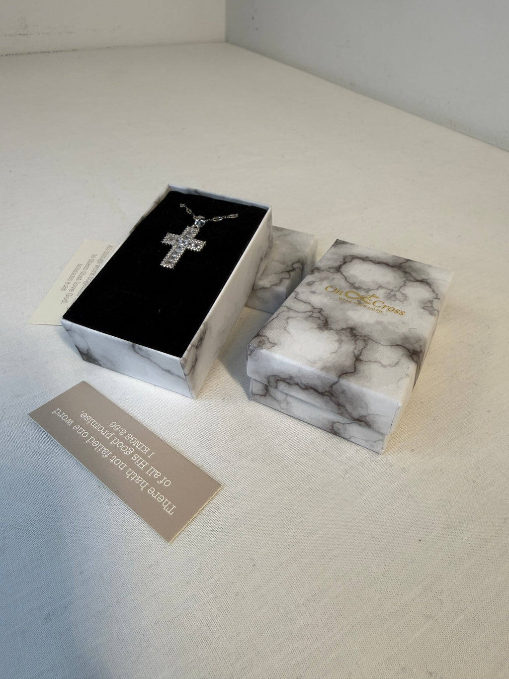 Purple Diamond Cross Pendant Necklace