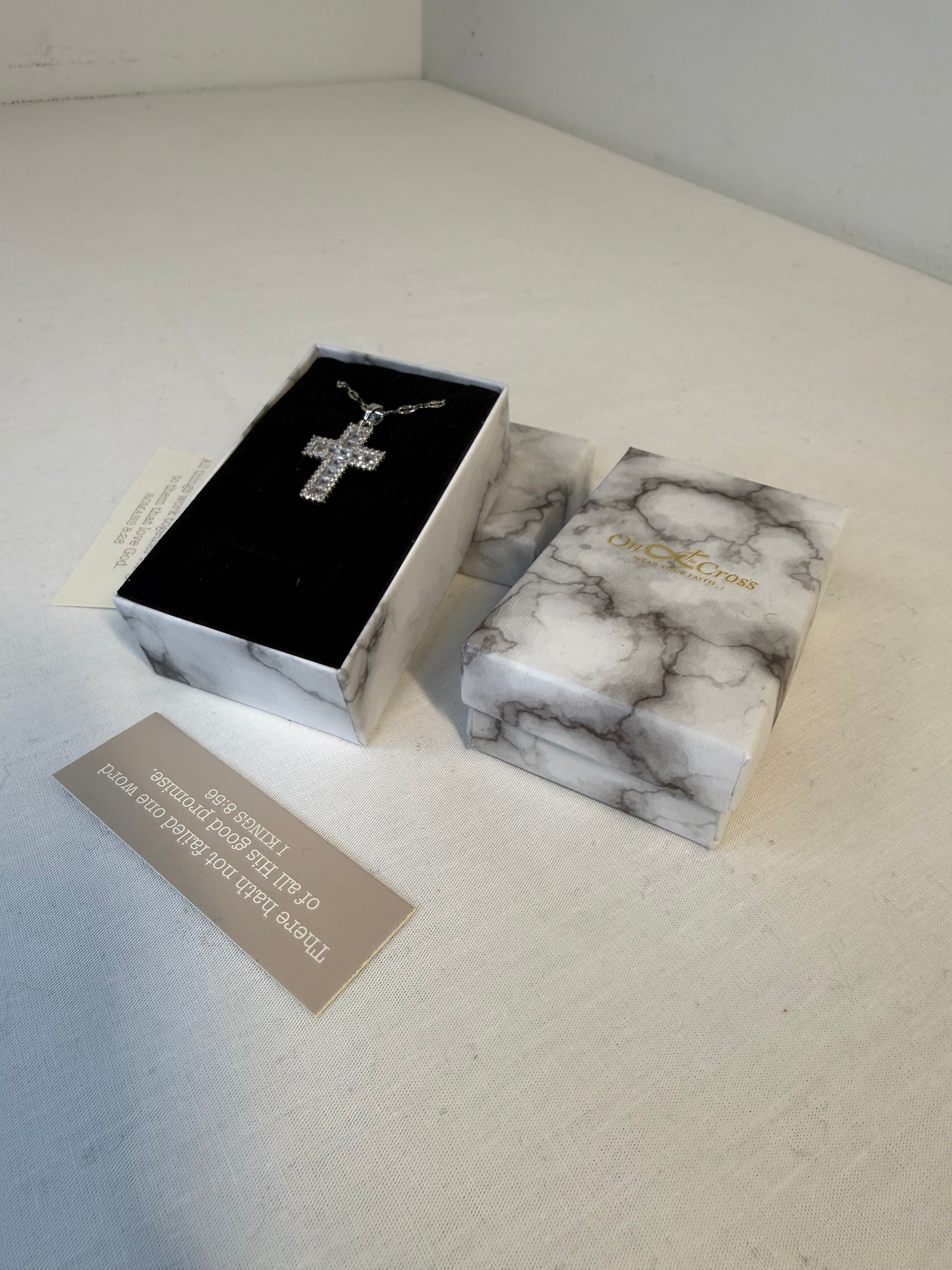Purple Diamond Cross Pendant Necklace