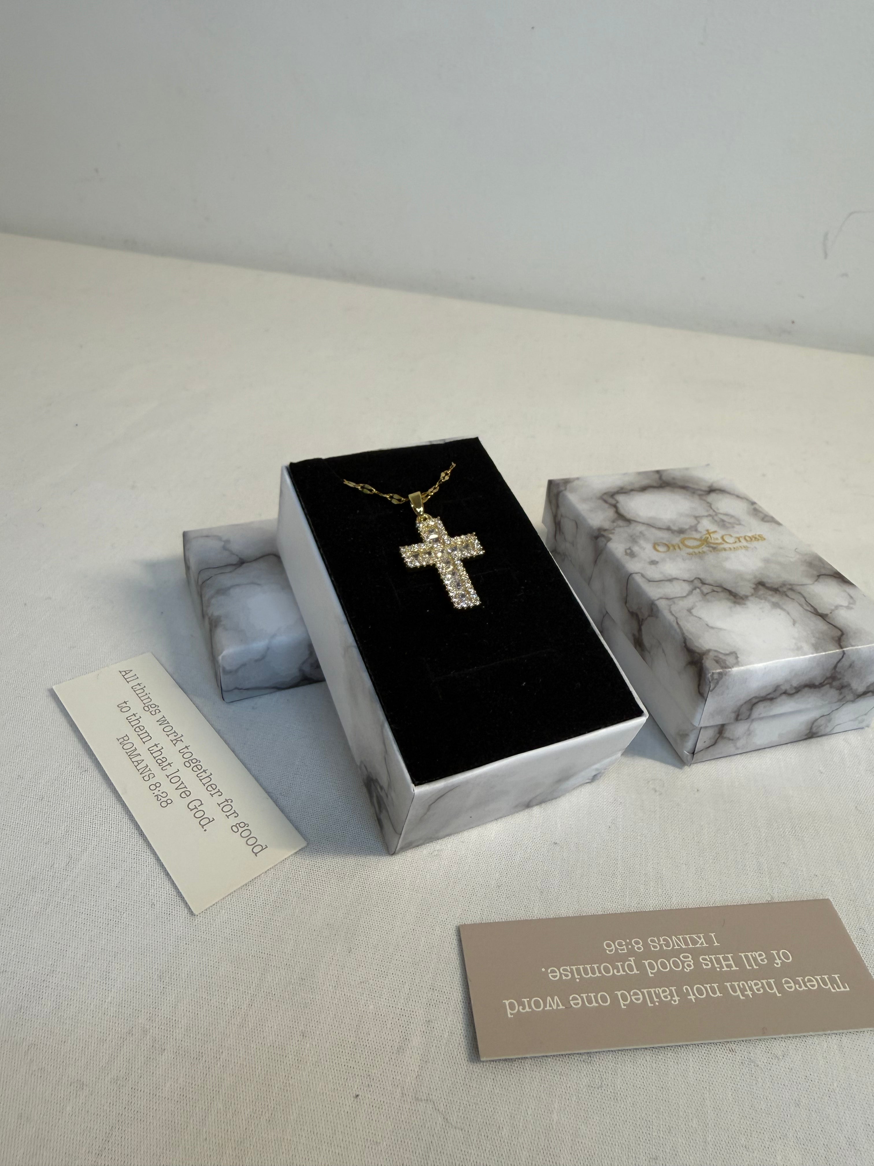 Purple Diamond Cross Pendant Necklace