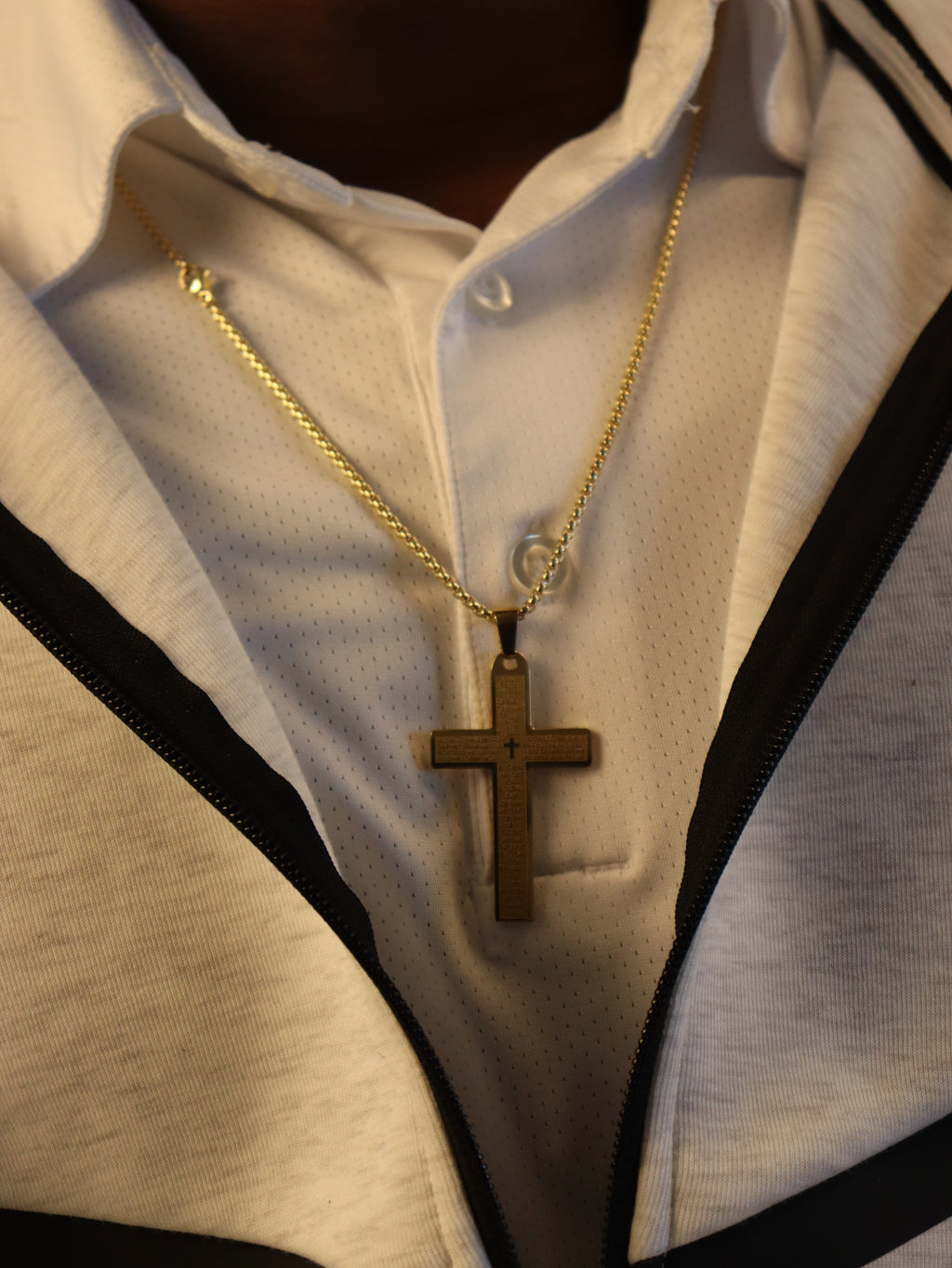 Stainless Steel “Lords Prayer ” Cross Pendant.