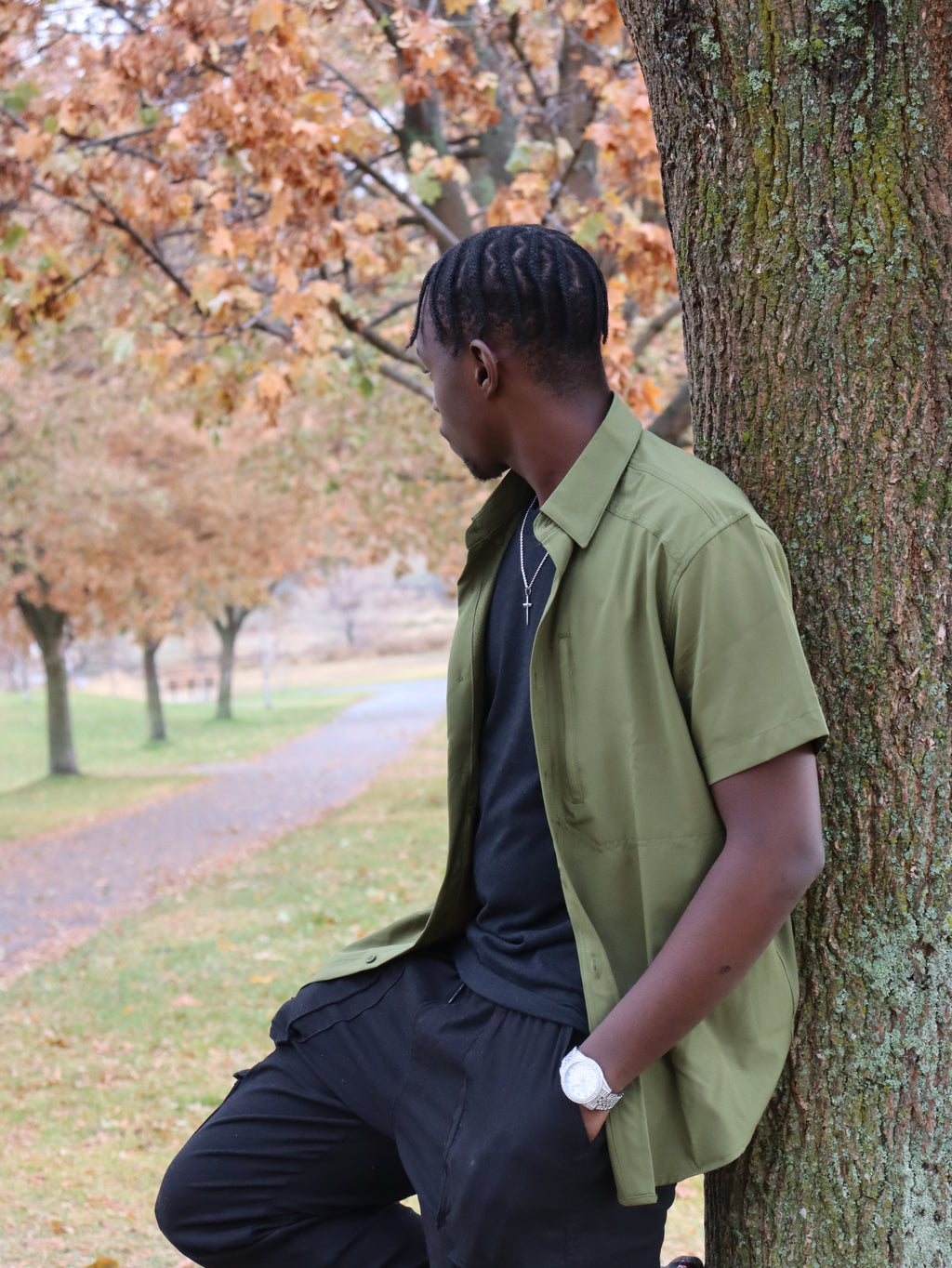 Men’s Stainless Steel Twist Cross Necklaces.