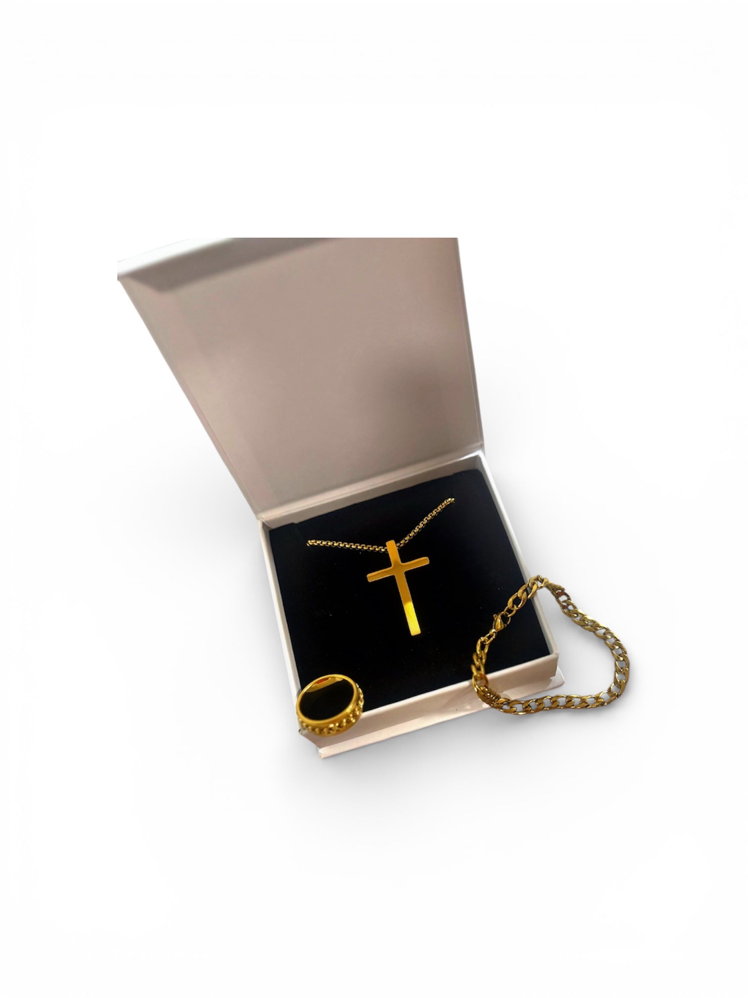 Cross Pendant Chain Set (with ring & Bracelet).