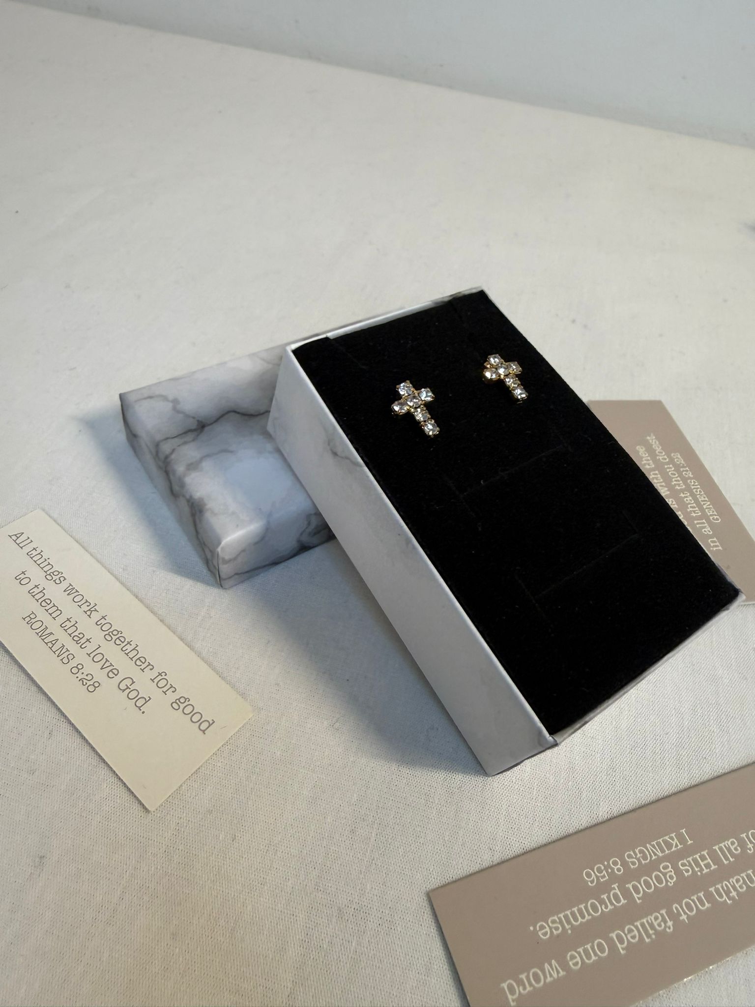 SparkleStone Cross Studs
