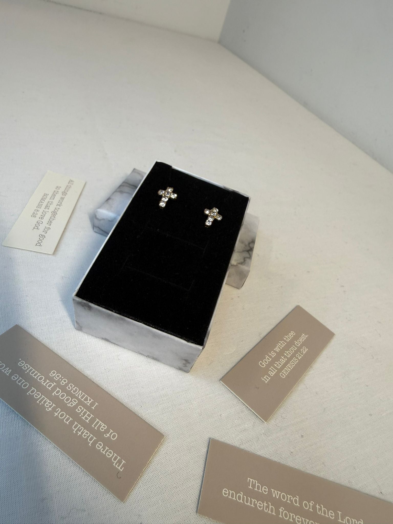 SparkleStone Cross Studs